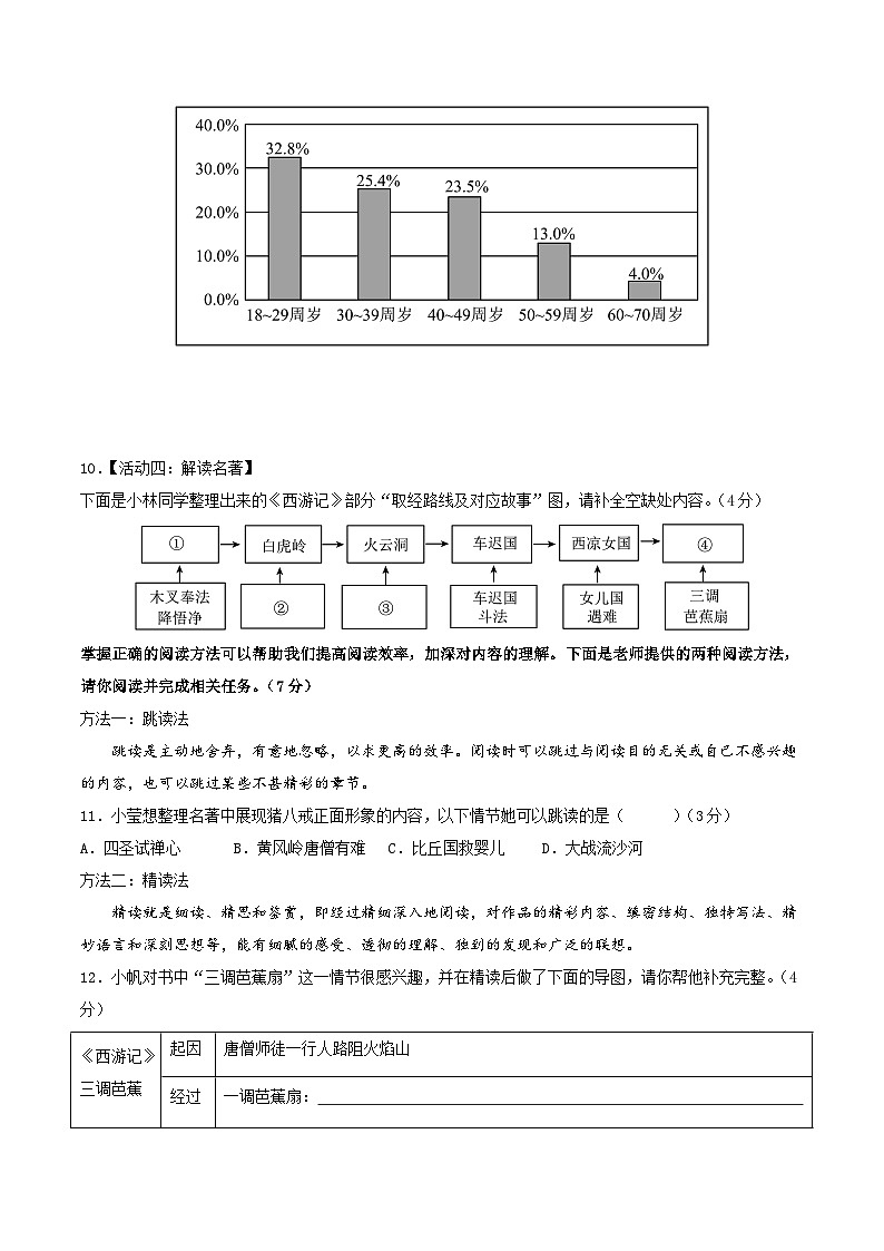 七年级语文第三次月考卷（考试版A4）【测试范围：上册第1~5单元】（新疆专用）第3页