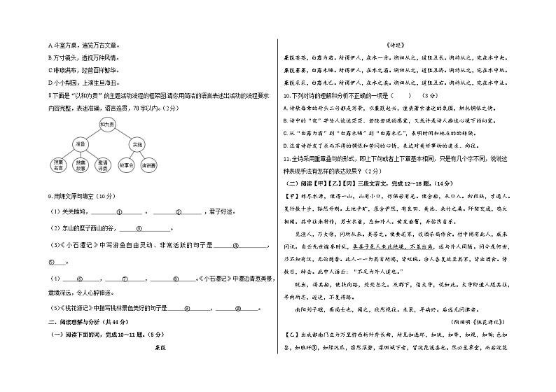 黑龙江省庆新中学2024-2025学年九年级上学期期中语文试卷第2页