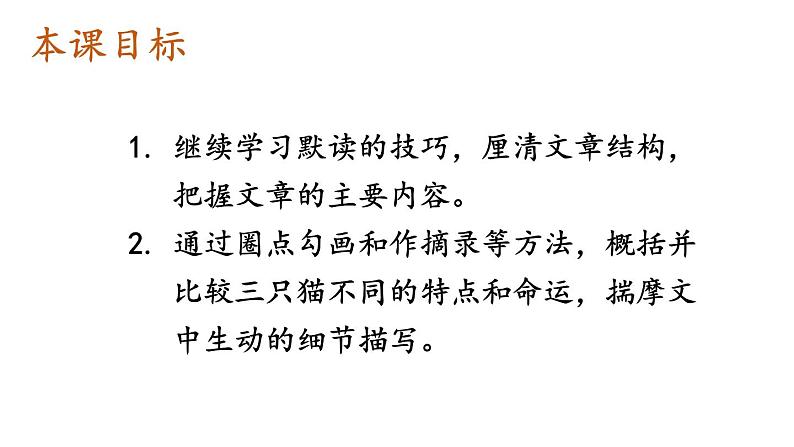 初中语文新人教部编版七年级上册第17课《猫》教学课件（共2课时）（2024秋）第3页