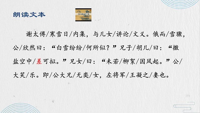 （部编版2024）七年级语文上册8《世说新语二则——咏雪》 课件第7页