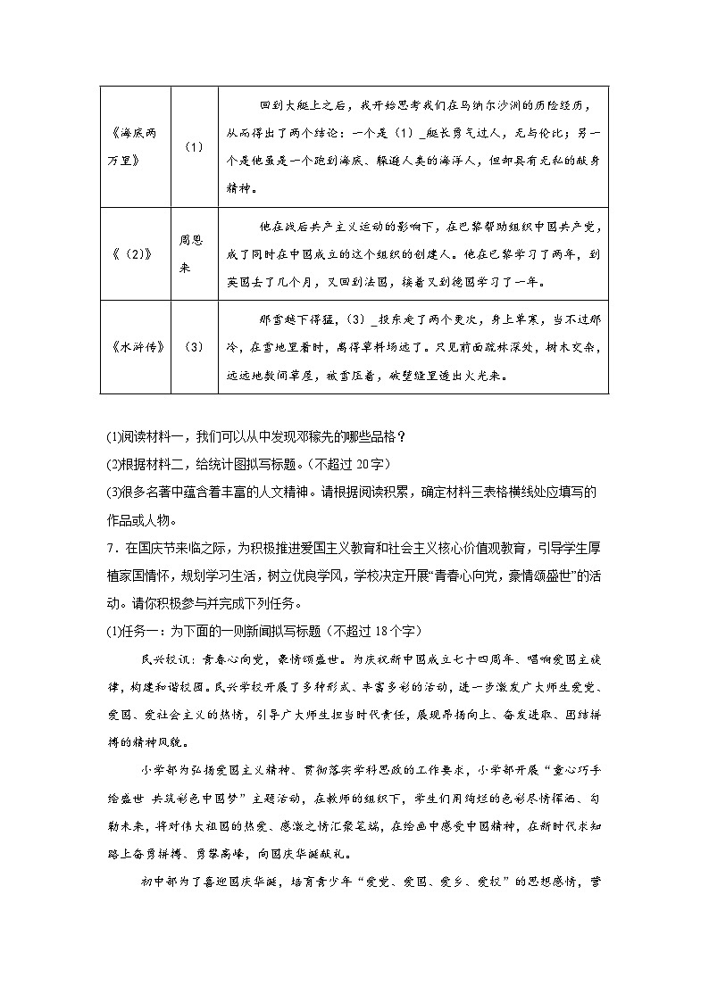 2024年秋季学期八年级半期教学质量检测 (语文)第3页