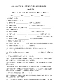 广东省东莞市黄江镇七年级上学期期末语文试卷（原卷+答案与解释）2023-2024学年 统编版