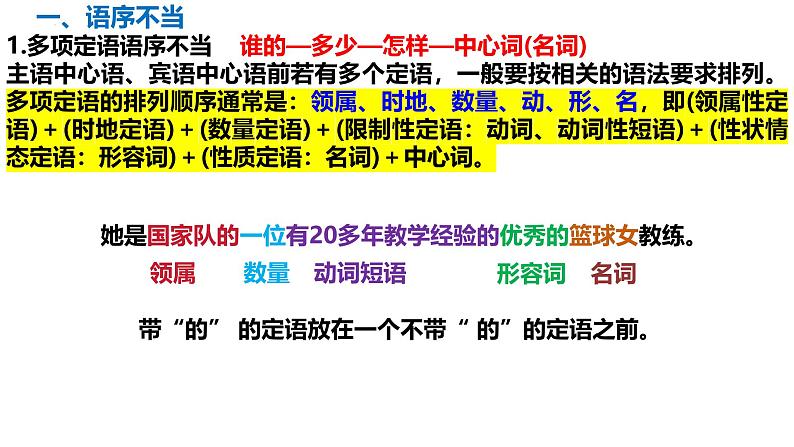 2025年中考语文一轮复习专项：《抓住病症，找出病因之语序不当、表意不明》课件第2页