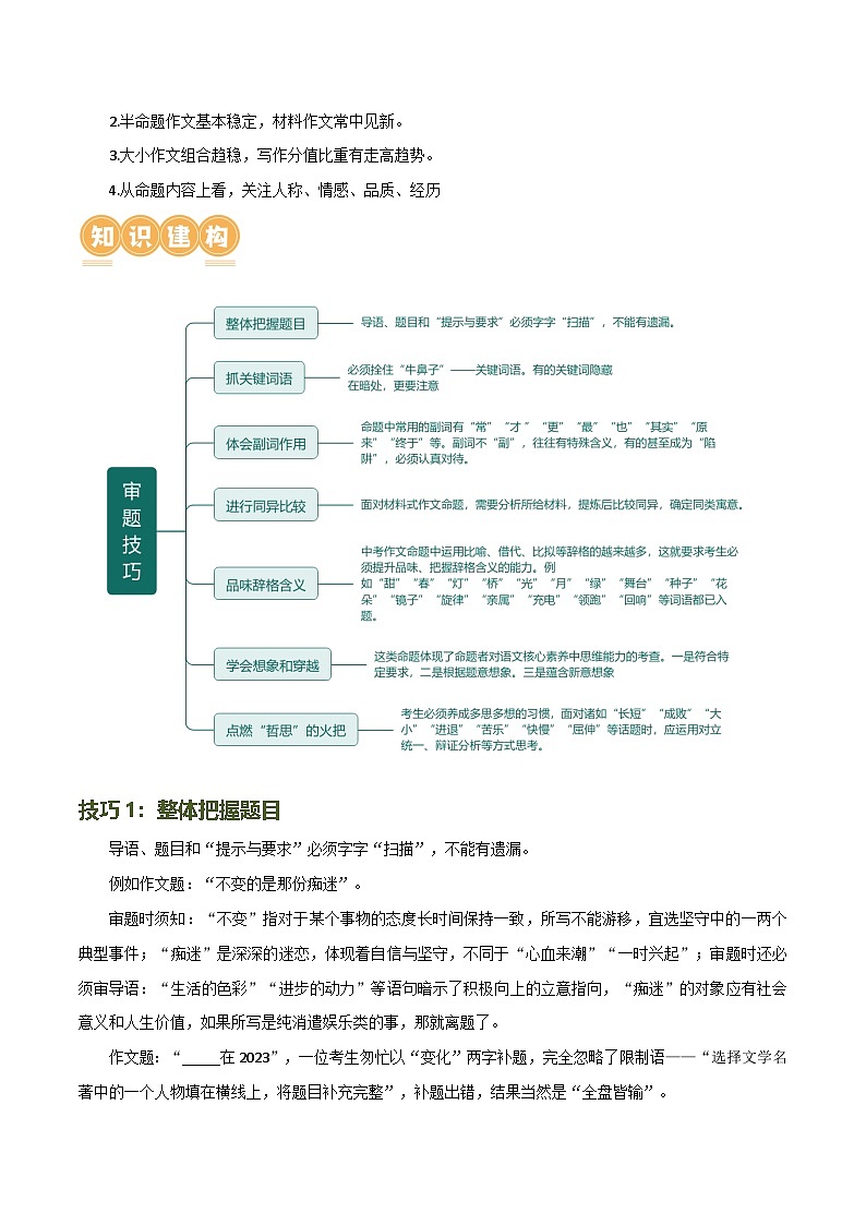 第40讲 审题定中心（讲义）-2024年中考语文一轮复习讲练测（全国通用） （原卷版）第3页