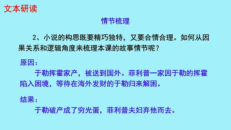 初中语文人教部编版九年级上册 16 我的叔叔于勒 课件第7页
