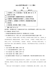 北京市石景山区2023-2024学年九年级上学期期末语文试题（解析版）