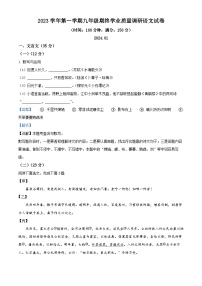 上海市青浦区2023-2024学年九年级上学期期末(暨中考一模）语文试题（解析版）