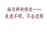 2025年中考语文一专项复习：《辨析修改病句之表意不明、不合逻辑》课件