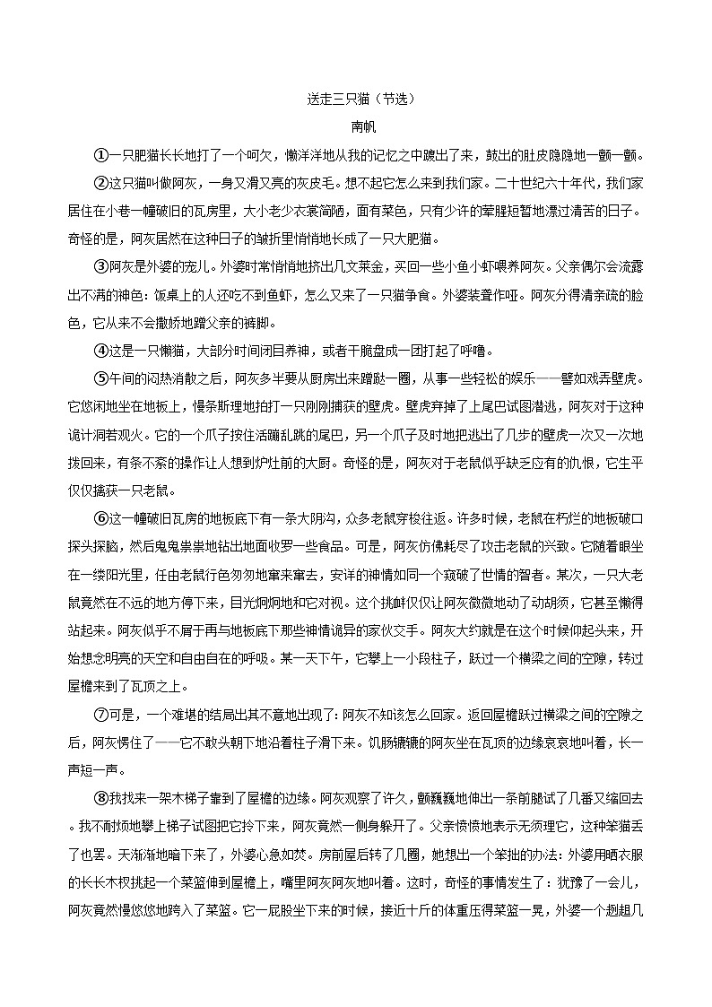 统编版（2024）七年级上册语文第五单元《生命之趣》主题阅读练习题汇编（含答案解析）第2页