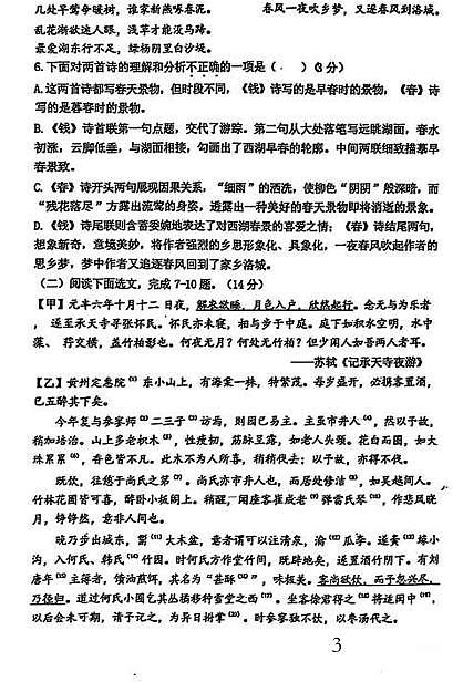 辽宁省沈阳市南昌中学2024-2025学年八年级上学期期中语文试卷第3页