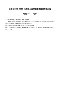 山东 2024-2025 七年级上语文期中真题分专题汇编 专题14    写作（不含答案版）