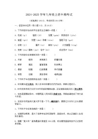 2024-2025学年九年级上册语文半期考试题