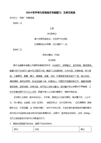 2024年中考九年级语文专题复习（专练）：文言文阅读2（含答案）