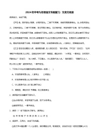2024年中考九年级语文专题复习（专练）：文言文阅读3（含答案）