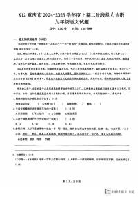 重庆市巴南区市实验集团2024-2025学年九年级上学期11月月考语文试题