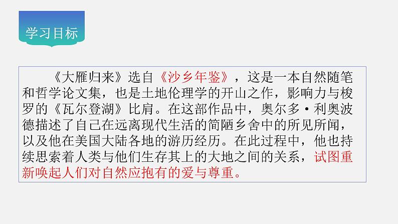 第19课《大雁归来》教学课件--2024-2025学年七年级语文上册新教材教考衔接课件第4页