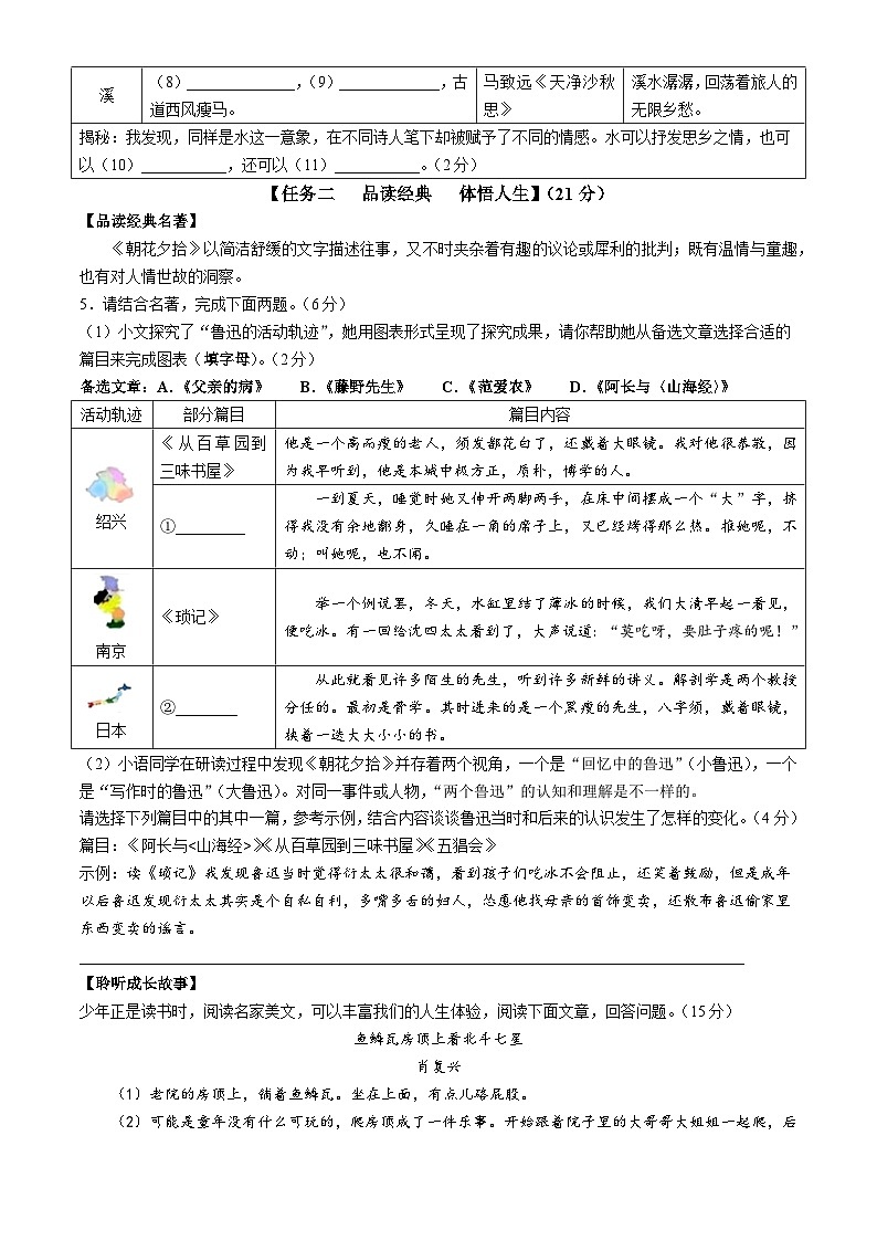 浙江省舟山市2024-2025学年七年级上学期期中语文试题第2页