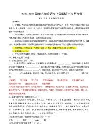 九年级语文第三次月考卷（福建专用，上册全书+下册1~3单元）2024+2025学年初中上学期第三次月考