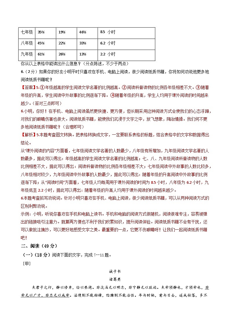 七年级语文第三次月考卷（全解全析）（广东专用）第3页