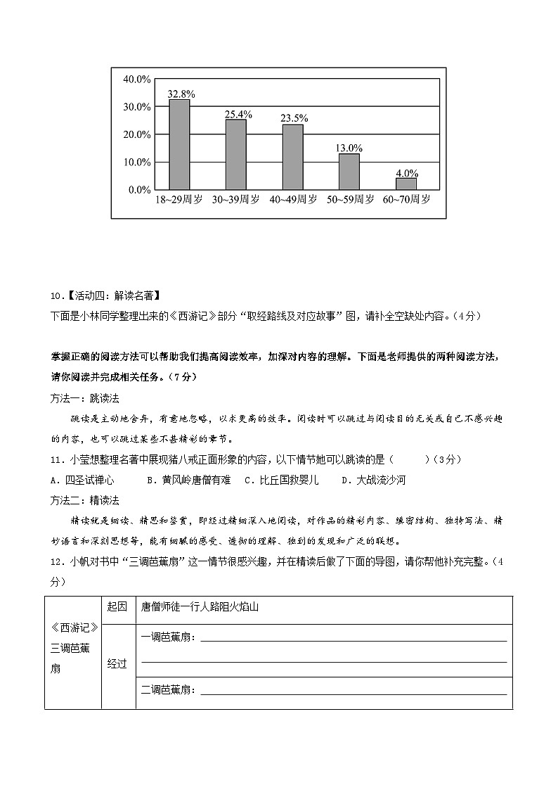 七年级语文第三次月考卷（考试版A4）【测试范围：上册第1~5单元】（新疆专用）第3页