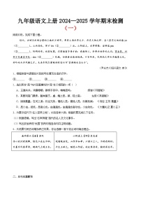 期末小测卷（一）（附答案）2024—2025学年九年级语文上册期末测试专项训练（浙江版）