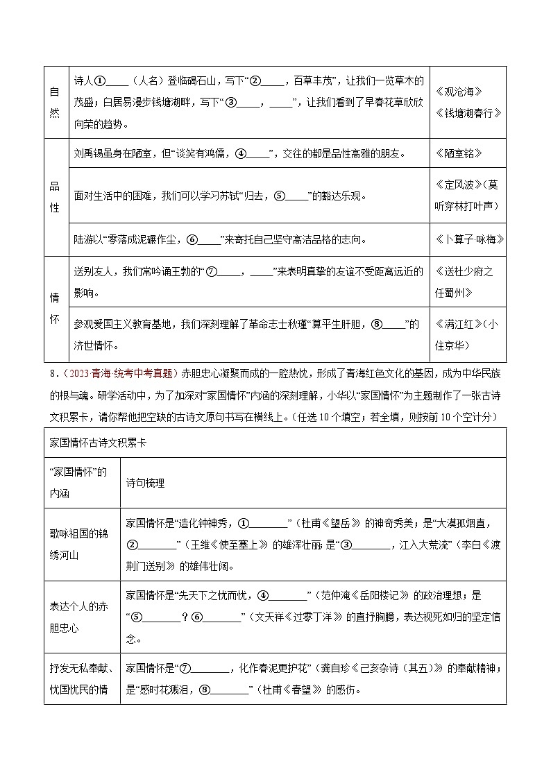2025年中考语文真题分项汇编专题05  名句名篇默写（第02期）（原卷版）第3页