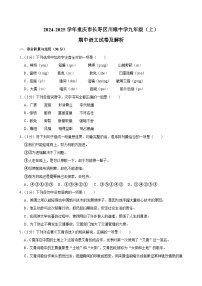 重庆市长寿川维中学校2024-2025学年九年级上学期11月期中语文试题