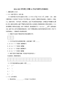 吉林省长春市榆树市北片校联考2024-2025学年九年级上学期11月月考语文试题