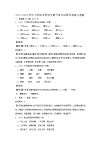 2021-2022学年七年级下册语文月考试卷及答案人教版