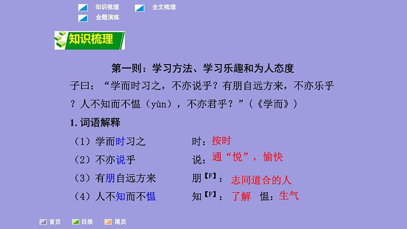 中考语文一轮复习课内文言文考点过关复习课件01：论语（含答案）第2页