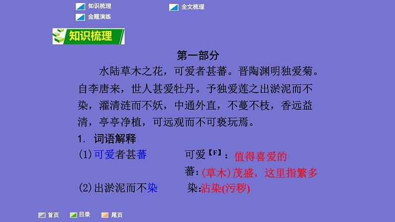 中考语文一轮复习课内文言文考点过关复习课件05：爱莲说（含答案）第2页