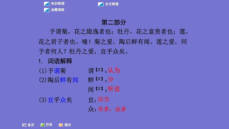 中考语文一轮复习课内文言文考点过关复习课件05：爱莲说（含答案）第6页