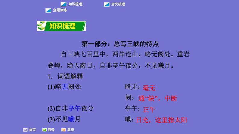 中考语文一轮复习课内文言文考点过关复习课件07：三峡（含答案）第2页
