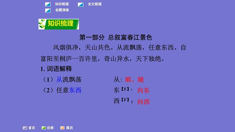 中考语文一轮复习课内文言文考点过关复习课件11：与朱元思书（含答案）第2页