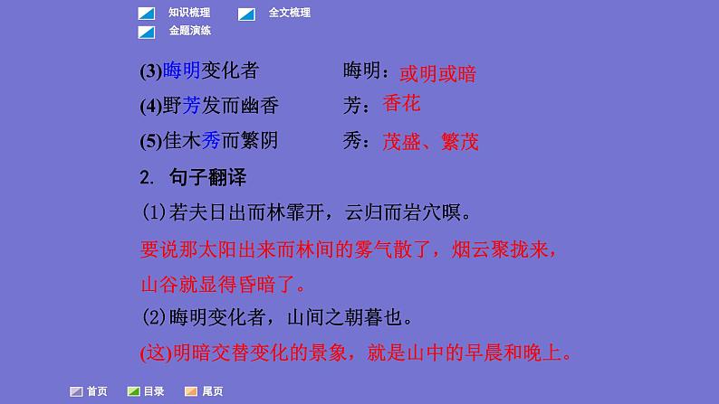 中考语文一轮复习课内文言文考点过关复习课件18：醉翁亭记（含答案）第7页
