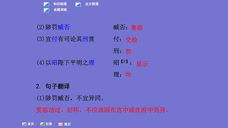 中考语文一轮复习课内文言文考点过关复习课件21：出师表（含答案）第5页