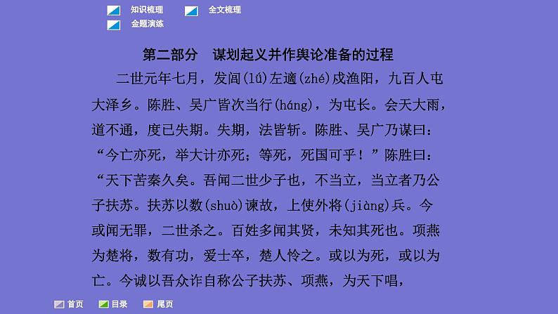 中考语文一轮复习课内文言文考点过关复习课件22：陈涉世家（含答案）第4页