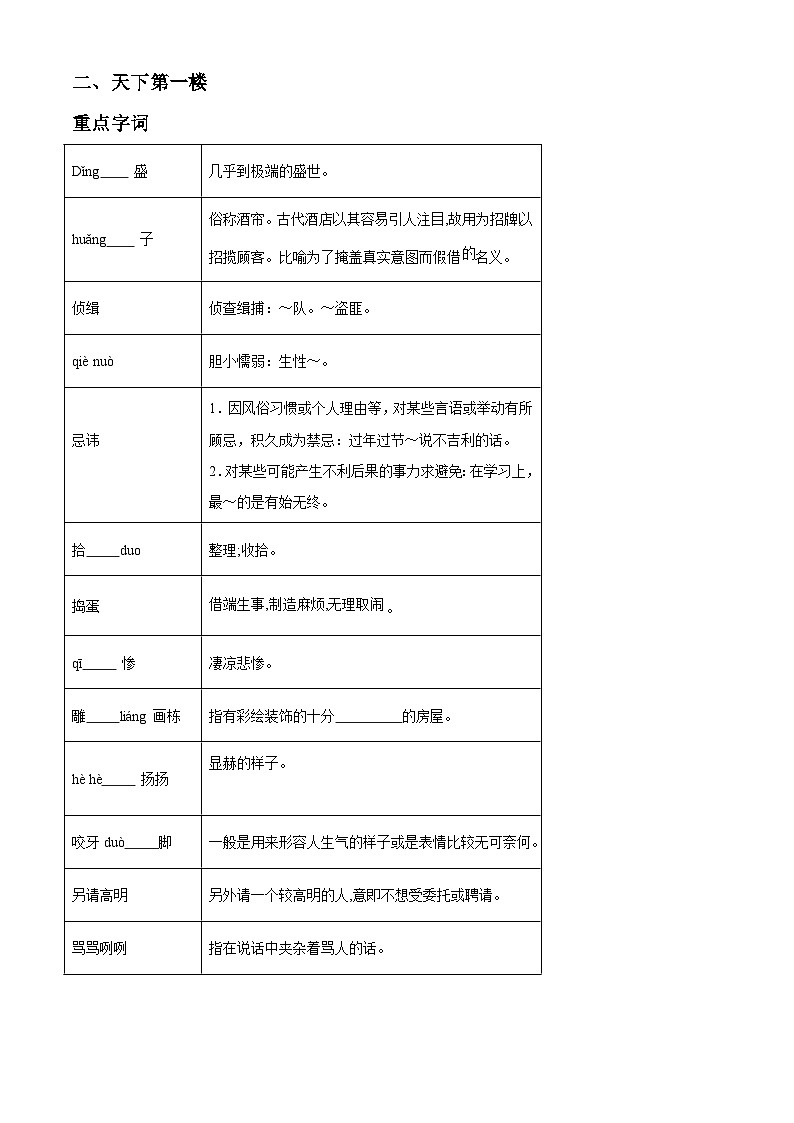 部编版初中语文九年级下册同步讲练测九年级下册第五单元01讲核心（原卷版）第3页