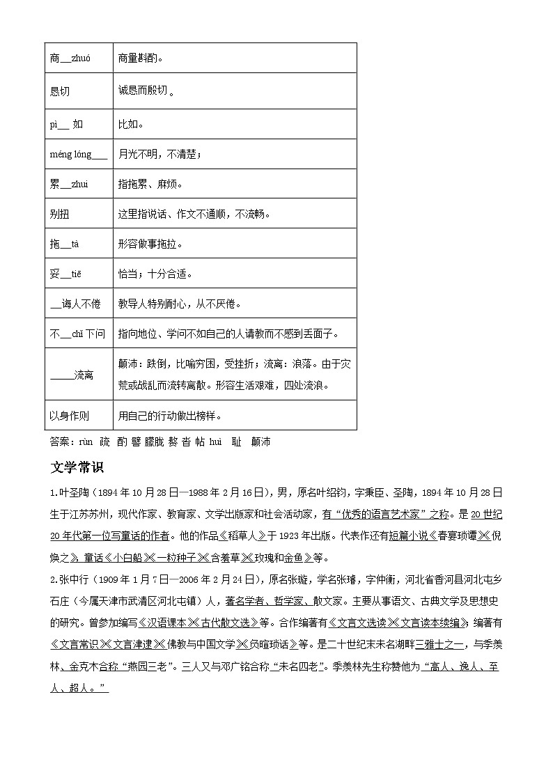 部编版初中语文七年级下册同步讲练测七年级下册第四单元01讲核心（原卷版）第2页