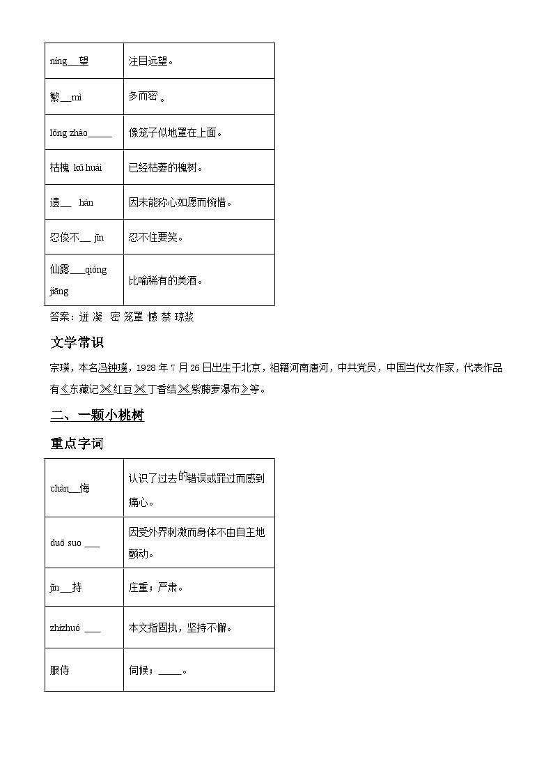 部编版初中语文七年级下册同步讲练测七年级下册第五单元01讲核心（原卷版）第2页