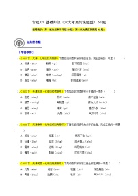 (天津专用)初中语文七年级下册期中专题练习专题01  基础知识（六大考点传统题型）60题（2份，原卷版+解析版）