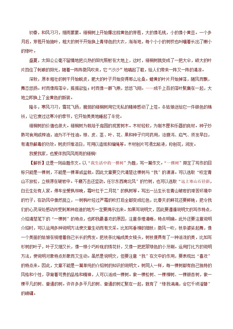 (北京专用)中考语文一轮复习精练专题11 作文（解析版）第3页
