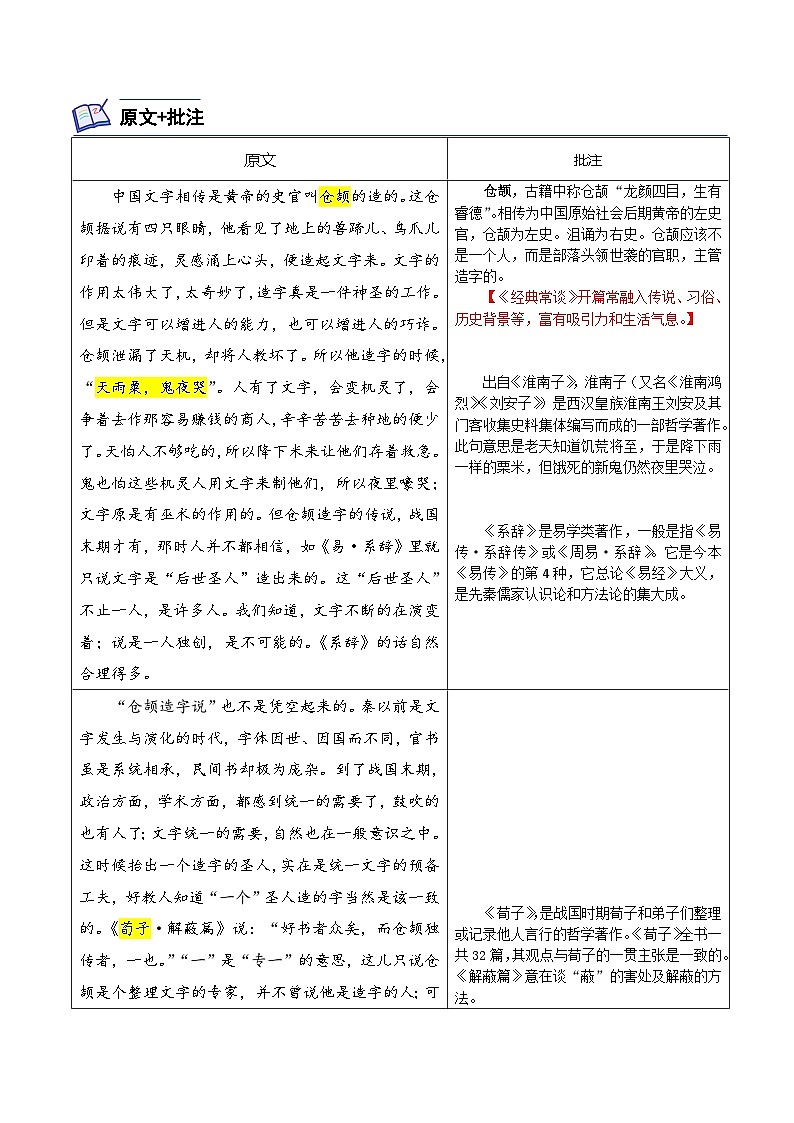 专题01 《说文解字》第一-2024年中考语文复习之《经典常谈》章节阅读与训练（解析版）第2页