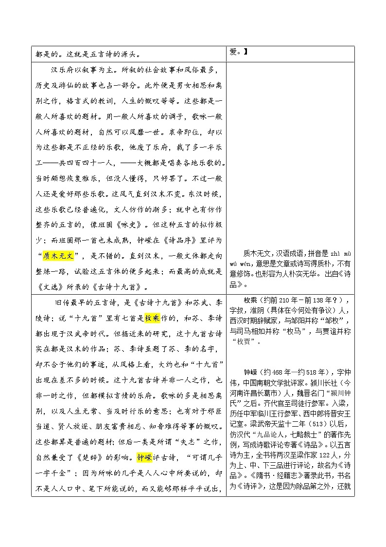 专题12 诗第十二-2024年中考语文复习之《经典常谈》章节阅读与训练（解析版）第3页