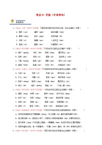 中考语文一轮复习考点归纳与考题精练考点01 字音（考题精练）（2份，原卷版+解析版）