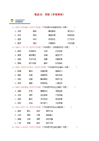中考语文一轮复习考点归纳与考题精练考点02 字形（考题精练）（2份，原卷版+解析版）