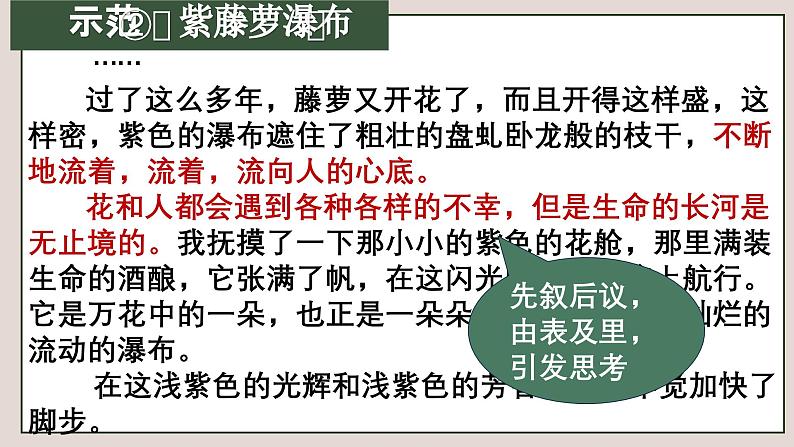 中考语文一轮复习作文高分技巧点拨课件第1讲 语言表达之夹叙夹议第6页