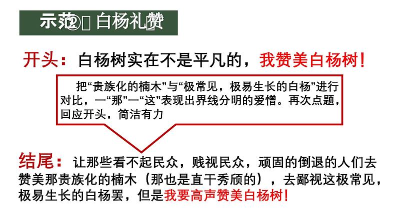 中考语文一轮复习作文高分技巧点拨课件第1讲 谋篇布局之首尾呼应第5页