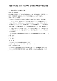 北京市大兴区2024-2025学年七年级上学期期中语文试题