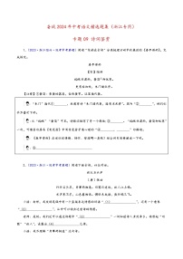 中考语文精选题集(浙江专用)专题09诗词鉴赏(原卷版+解析)